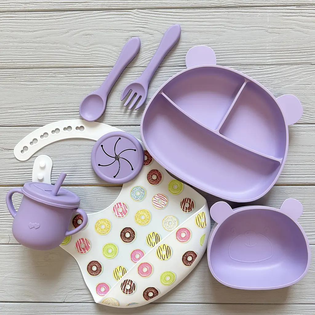 Набір посуду для прикорму Ведмедики BPR img_e1291 ведмедик Y2 Pastel Lilac - фото 2