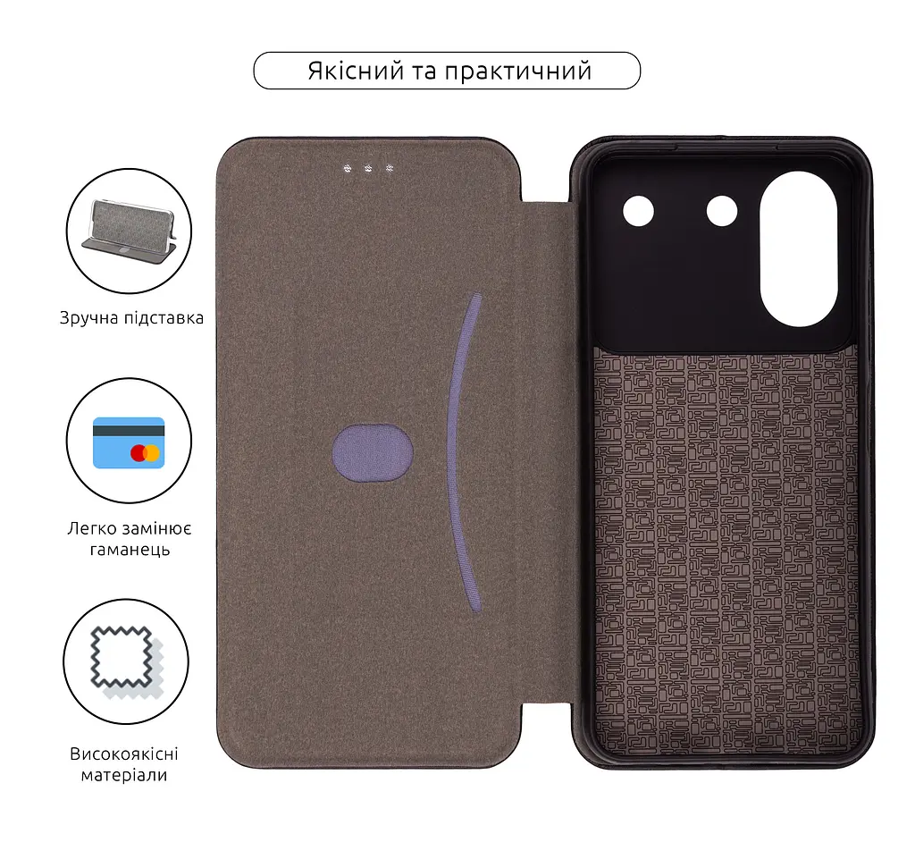 Чехол-книжка для ZTE Blade A54 4G, G-Case, черный, кожаный чехол-книжка из экокожи (PU) и TPU, с магнитом, с подставкой и вместительным кардхолдером, противоударный, защита всего корпуса, ArmorStandart (ARM70731) - фото 3