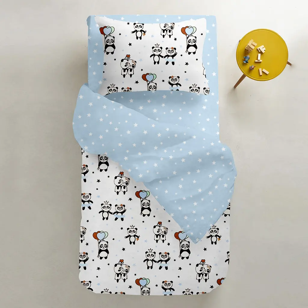 Простынь Cosas на резинке в детскую кроватку 60х120 light blue starfall, голубой (StarFall_LightBlue_120) - фото 3