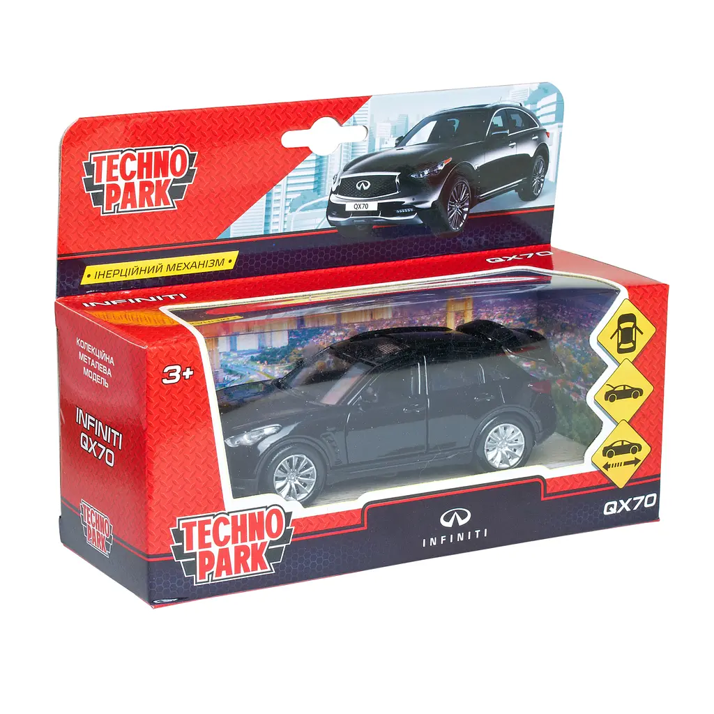 Автомодель Технопарк Infiniti QX70, 1:32, чорний (QX70-BK) - фото 9