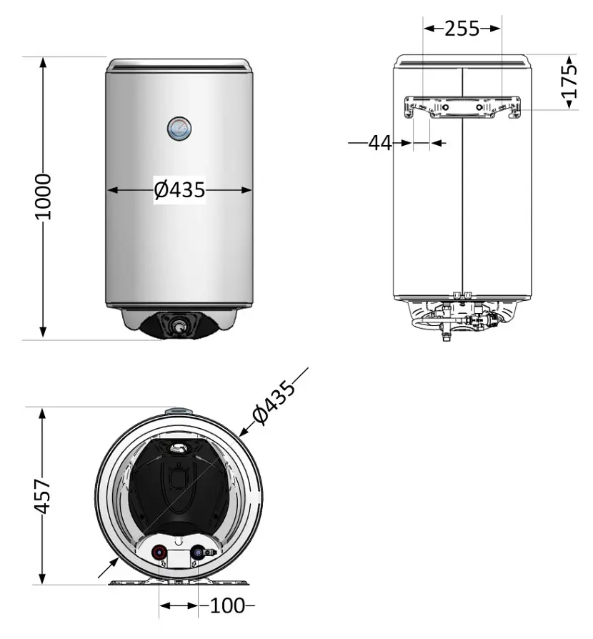 Водонагреватель электрический Thermo Alliance, 2 кВт, сухой ТЭН, 100 л плоский, вертикальный, цилиндрический, белый (SV010044C) - фото 7