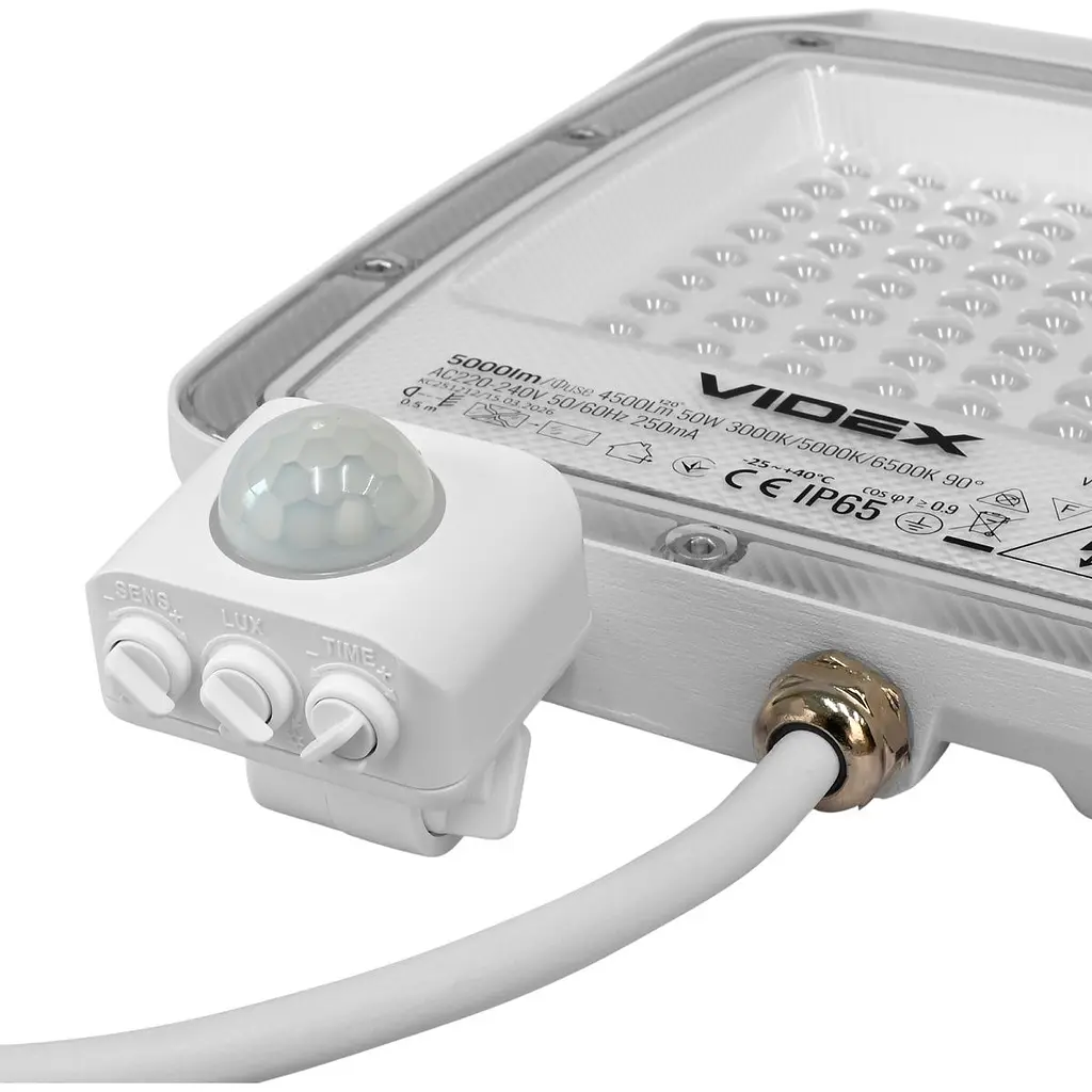Світлодіодний прожектор Videx F5 50W з датчиком руху і освітленості White (VL-F5-050CW-S) [168704] - фото 9