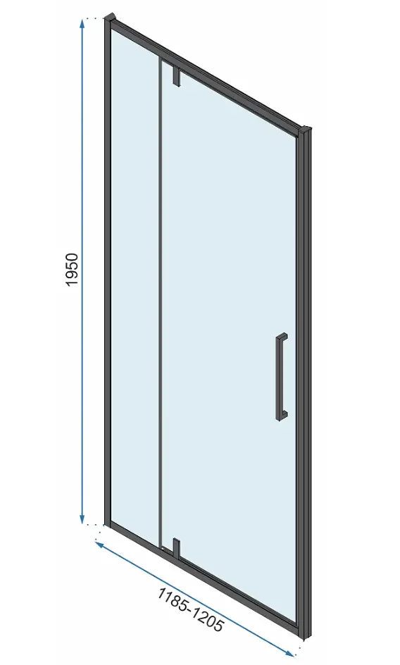 Душова кабіна Rea Rapid Swing 90x120 black REA-K6422 + REA-K6413, Чорний матовий, Універсальна, прозрачний, Чорний матовий - фото 6