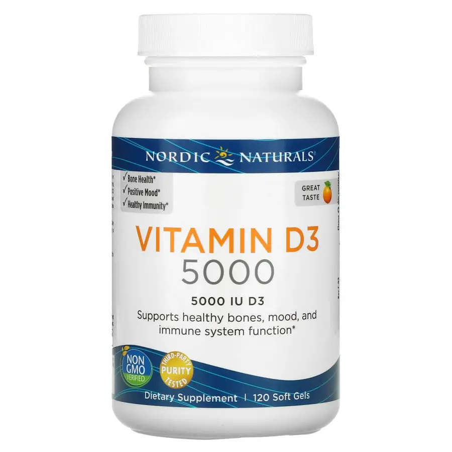 Вітамін D3 Nordic Naturals Vitamin D3 5000 IU, 120 капсул - Апельсин