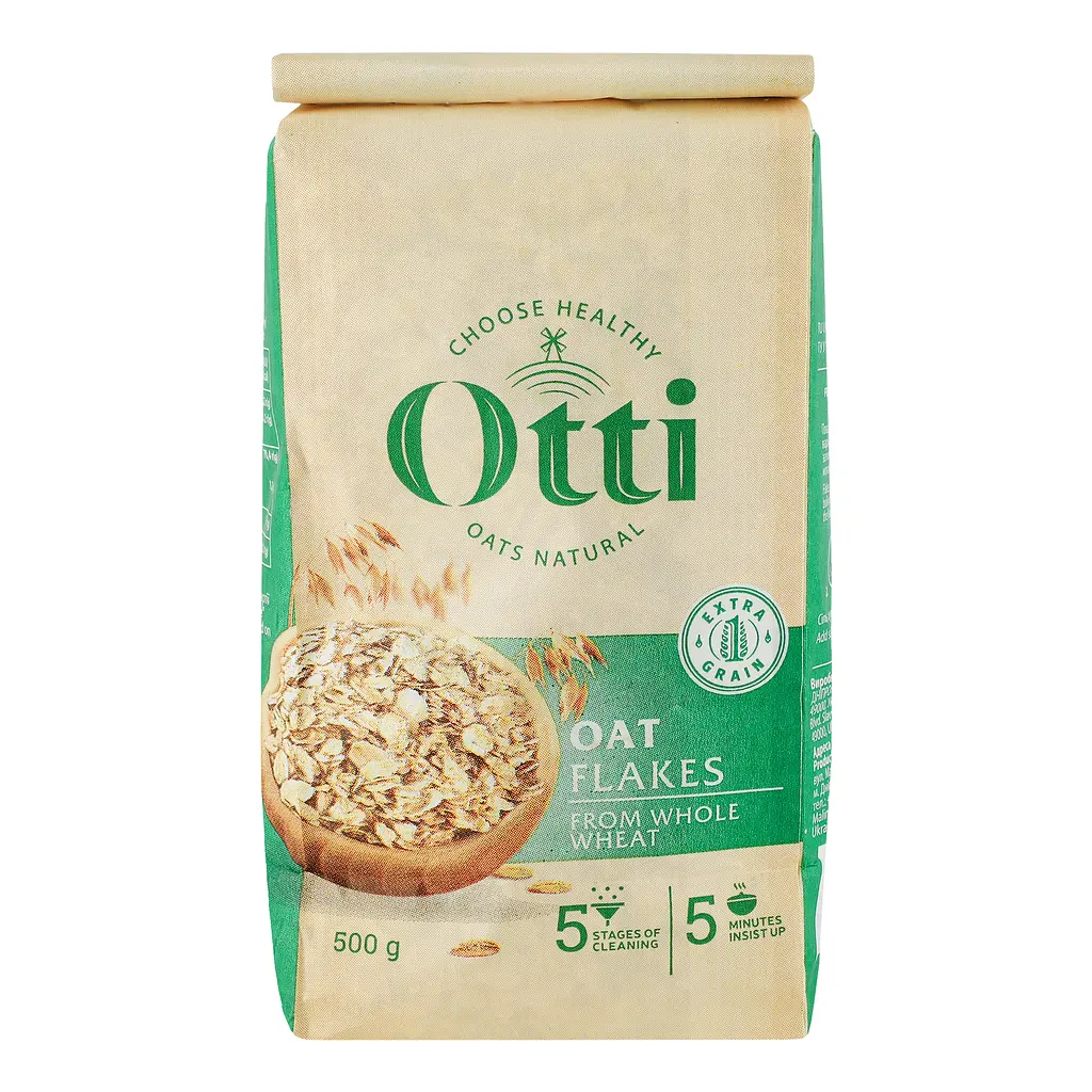 Хлопья овсяные Otti цельнозерновые 500 г - фото 4
