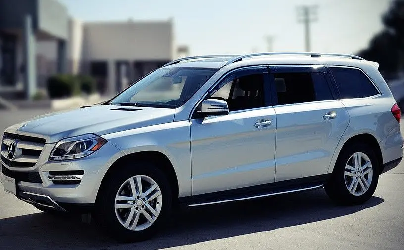 Дефлектори вікон вітровики Mercedes-Benz GL166 2013- З Хром Молдінгом - фото 2