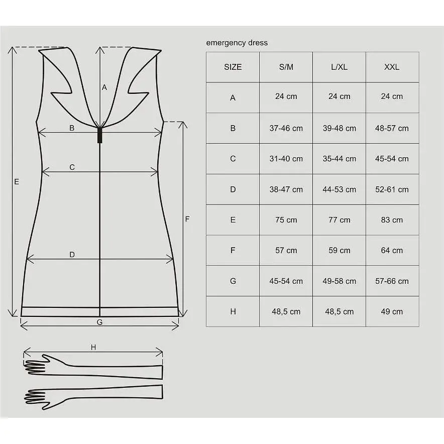 Эротический костюм медсестры Obsessive Emergency dress S/M, White - фото 4