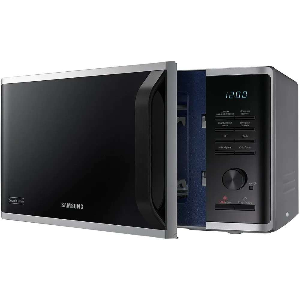 Мікрохвильова піч з грилем Samsung MG23K3515AS Stainless steel/black UA - фото 6