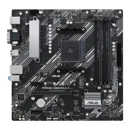Мат.плата AM4 (A520) Asus PRIME A520M-A II/CSM, A520, 4xDDR4, Int.Video(CPU), 4xSATA3, 1xM.2, 1xPCI-E 3.0 x16, 2xPCI-E 3.0 x1, ALC887, RTL8111H, 6xUSB3.2/6xUSB2.0, VGA/HDMI/DP, MicroATX - фото 2