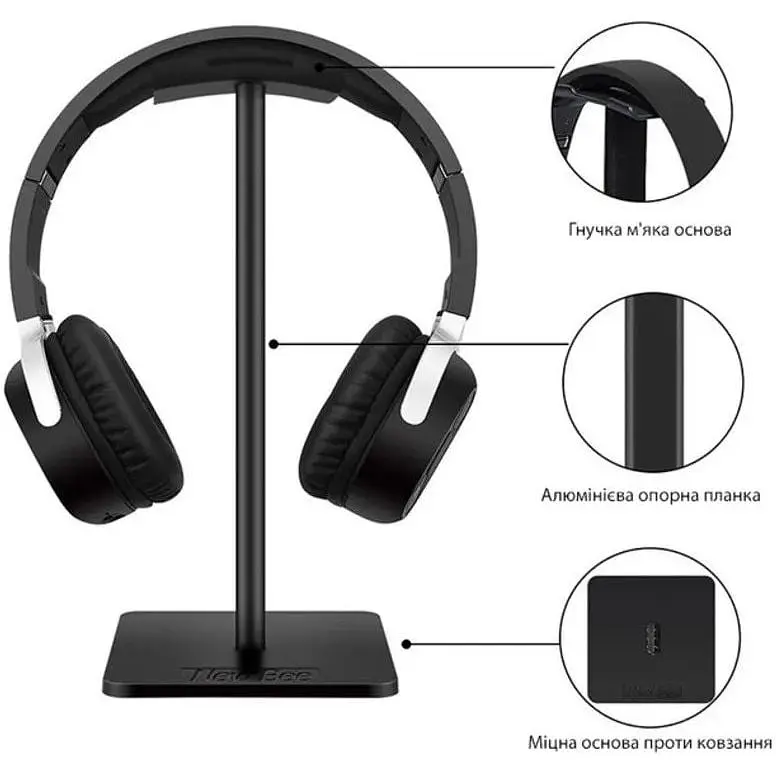 Підставка для навушників гарнітури New Bee NB-Z1B Black - фото 2