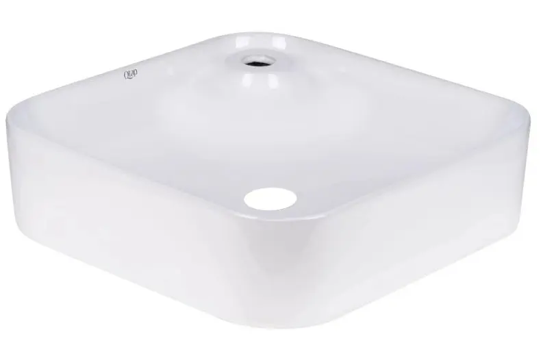 Комплект Qtap Stork: Раковина накладная квадратная 430x430x125 мм White + Донный клапан PU02 (QT15112194WN47318) - фото 3