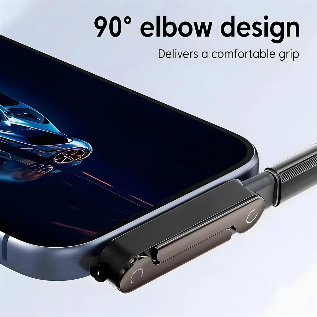 Переходник USB Type-C на Type-C 240W со складывающейся подставкой black - фото 5