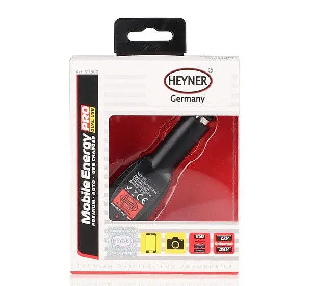 Автомобільний зарядний пристрій Heyner 12/24V 2.1A / 2USB Оригінал (511600) - фото 4