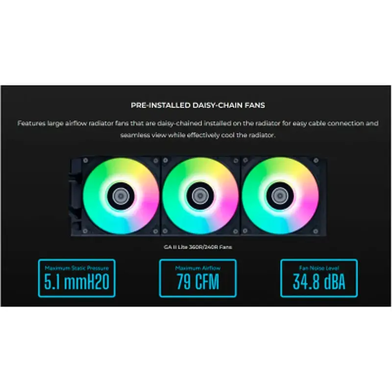 Система рідинного охолодження Lian Li GA II Lite 360P, Black (G89.GA2L36PB.00) - фото 9