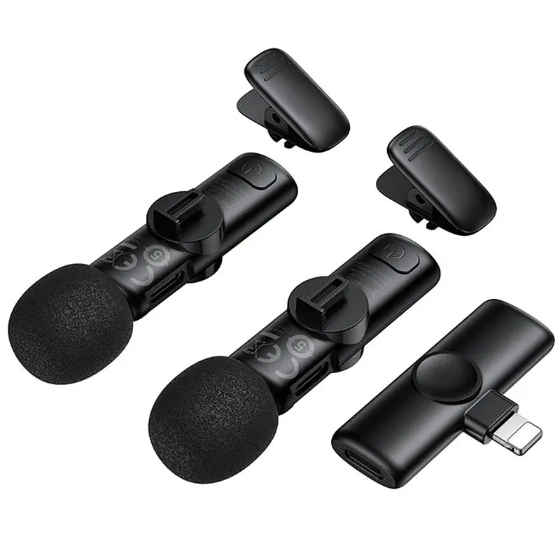 Петличний бездротовий мікрофон Borofone BFK16A Winner dual-mic Type-C Black - фото 3