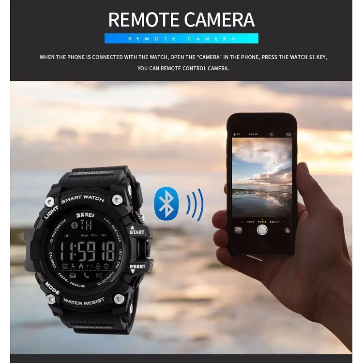 Спортивний годинник з Bluetooth Skmei 1227 (red) - фото 6