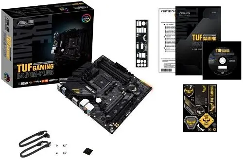 Мат.плата AM4 (B550) Asus TUF GAMING B550M-PLUS, B550, 4xDDR4, CrossFire, Int.Video(CPU), 4xSATA3, 2xM.2, 1xPCI-E 16x 4.0, 1xPCI-E 16x 3.0, 1xPCI-E 1x 3.0, ALC S1200A, RTL8125B, 8xUSB3.2/6xUSB2.0, HDMI/DP, MicroATX - фото 5