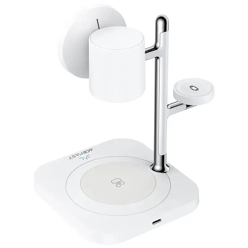 Бездротовий зарядний пристрій Acefast E39 desktop 4in1 Qi2 32.5W White - фото 5
