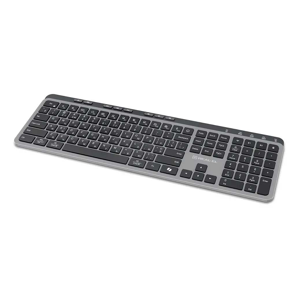 Клавіатура REAL-EL RK-737W Wireless/Bluetooth Black/Grey (EL123100060) - фото 3