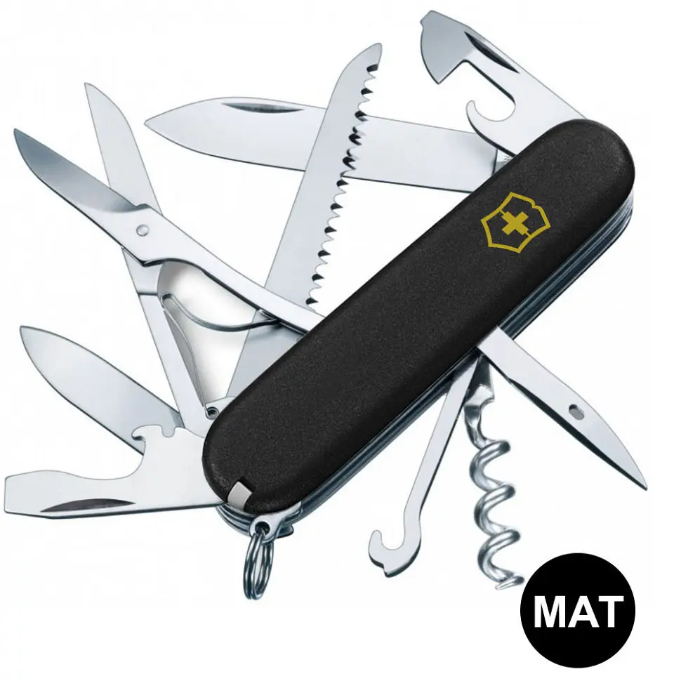 Ніж Victorinox Huntsman Mat 91мм 15функ чорн.мат/жовт.лого - фото 2