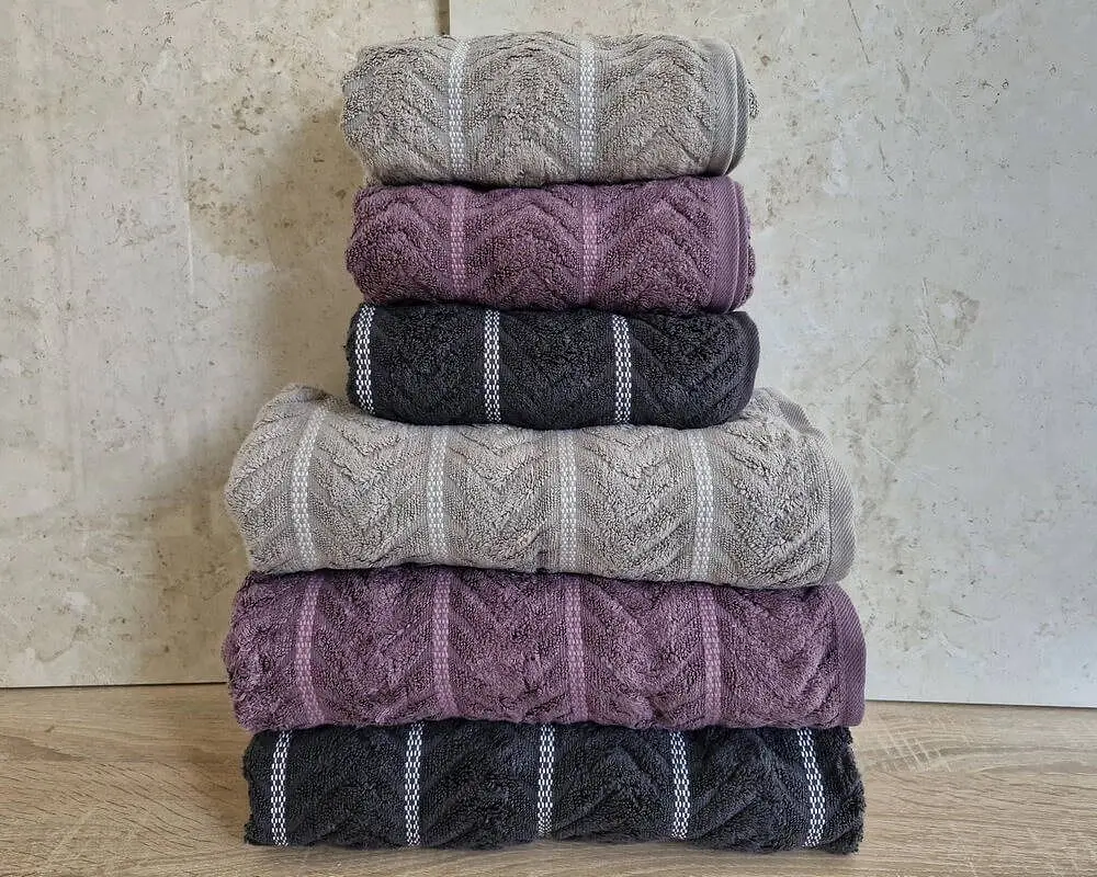 Набір турецьких махрових рушників Cestepe MicroCotton Premium 3 штуки 50x90 + 3 штуки 70х140 Multi 3 щільність 600 г/м2 - фото 3