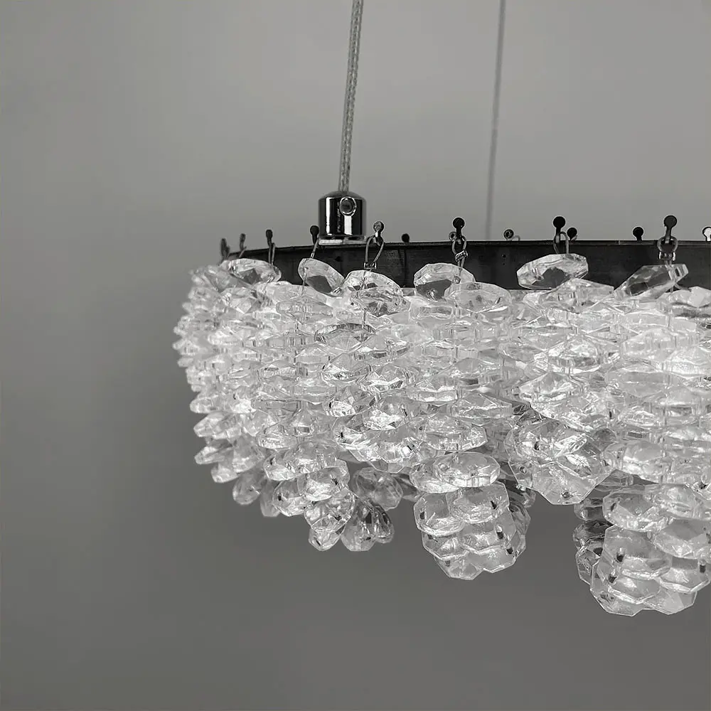 Кольцевая хрустальная люстра в хроме на 2 яруса 80+60 см Ст. 33038-800+600 CH | Line F - фото 2