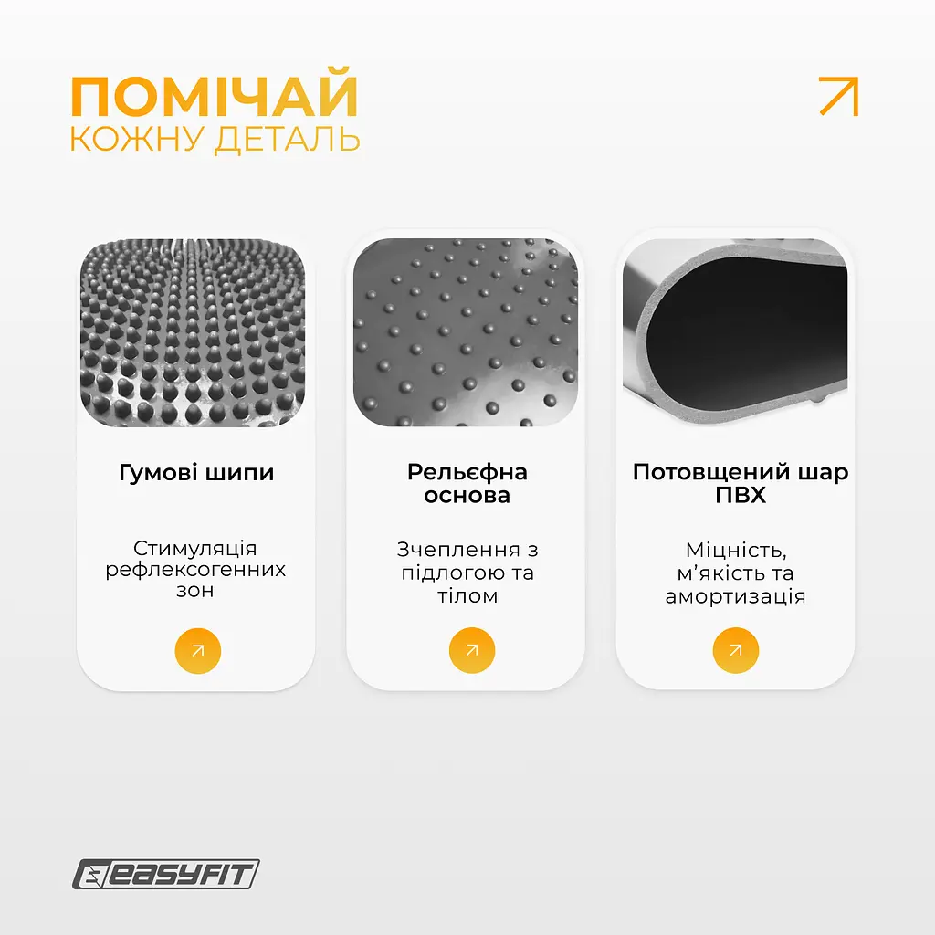 Балансувальна масажна подушка EasyFit Сірий - фото 4