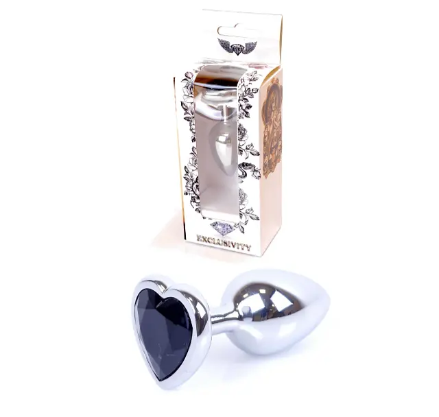 Анальна пробка з кристалом B-Series Jewellery Silver Heart Plug, S - фото 5