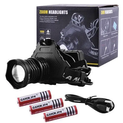 Налобный фонарь BL-T70pro-HP70 zoom + Powerbank + microUSB + 3х18650 - фото 3