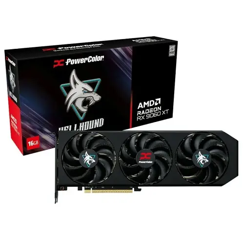 Відеокарта Radeon RX 9060 XT, PowerColor, Hellhound, 16Gb GDDR6, 128-bit, HDMI/2xDP, 3310/20000 MHz, 8-pin (RX9060XT 16G-L/OC) - фото 4