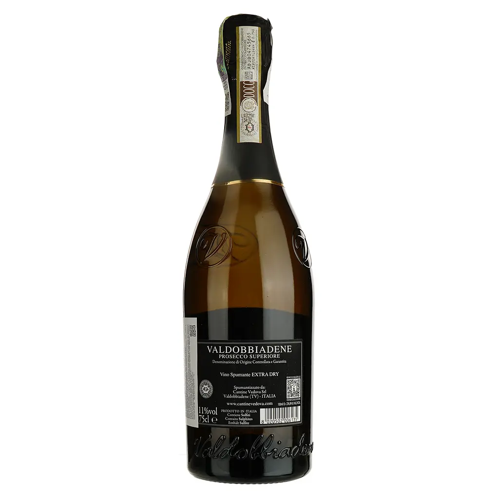 Вино игристое Vedova Valdobbiadene Prosecco Superiore Extra Dry, белое, экстра сухое, 0,75 л - фото 2