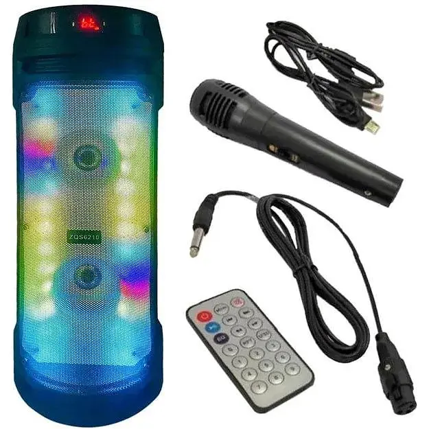Портативная колонка ZQS-6210W аккумуляторная музыкальная колонка микрофон пульт 50 Вт - фото 6