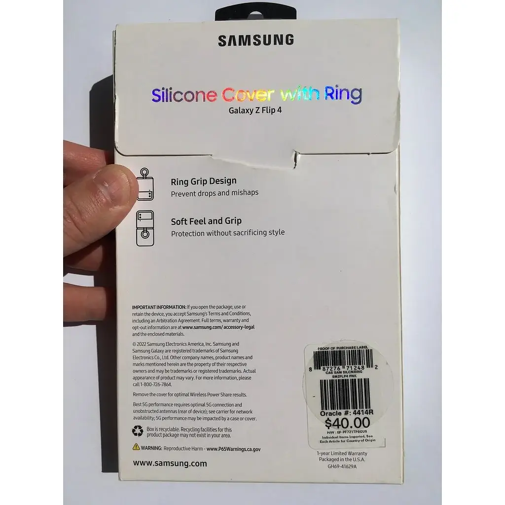 Оригінальний силіконовий чохол із кільцем Samsung для Galaxy Z Flip4 Silicone Cover with Ring Pink EF-PF721TPEGUA - фото 4