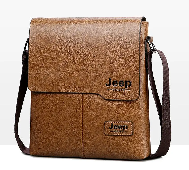 Сумка чоловіча через плече планшет Світло-коричнева Jeep (225СК) - фото 10
