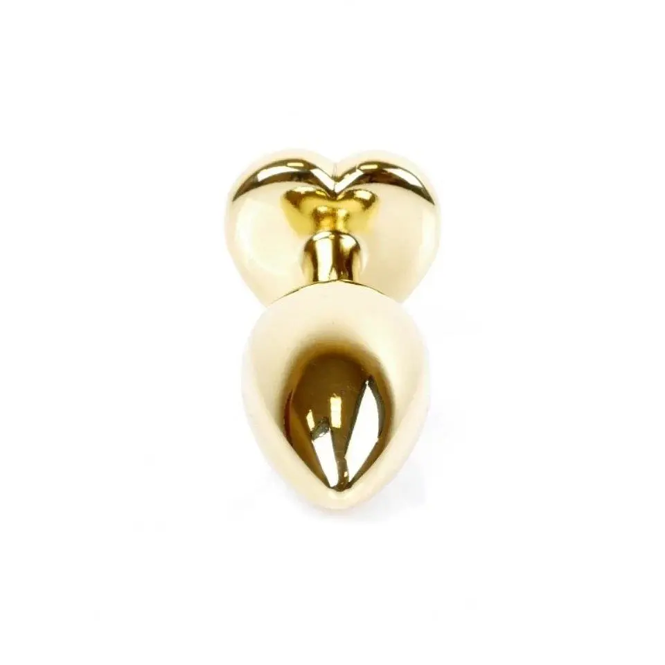 Анальна пробка з кристалом B-Series Jewellery Gold Heart Plug Light Blue, 7х2,7 см, блакитний - фото 4