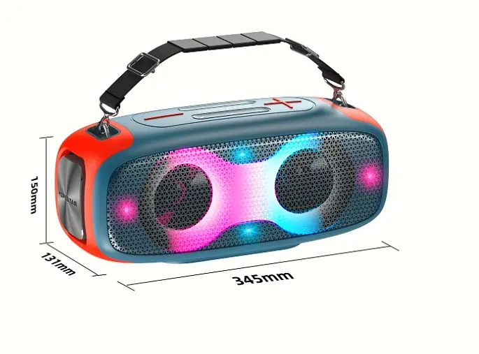Портативна бездротова акумуляторна Bluetooth колонка акустична система 2х35W з LED світломузикою захист від вологи IPX5 Hopestar A30 Party жовтий - фото 13