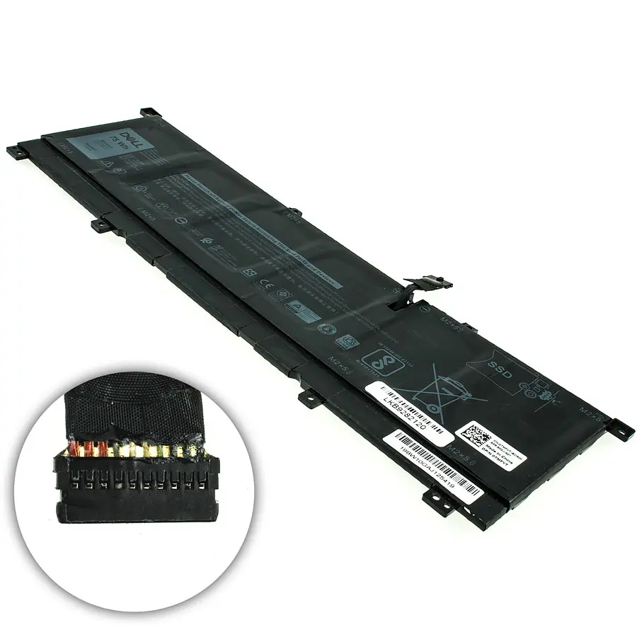 Акумулятор для ноутбука Dell 8N0T7 (XPS 15 9575, Precision 5530 2-in-1) 11.4V 6254 mAh 75Wh Black - фото 2