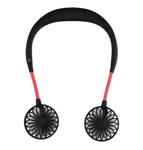 Вентилятор на шию портативний No Brand Neck Fan SN з акумулятором Чорний (2104618574) - фото 2