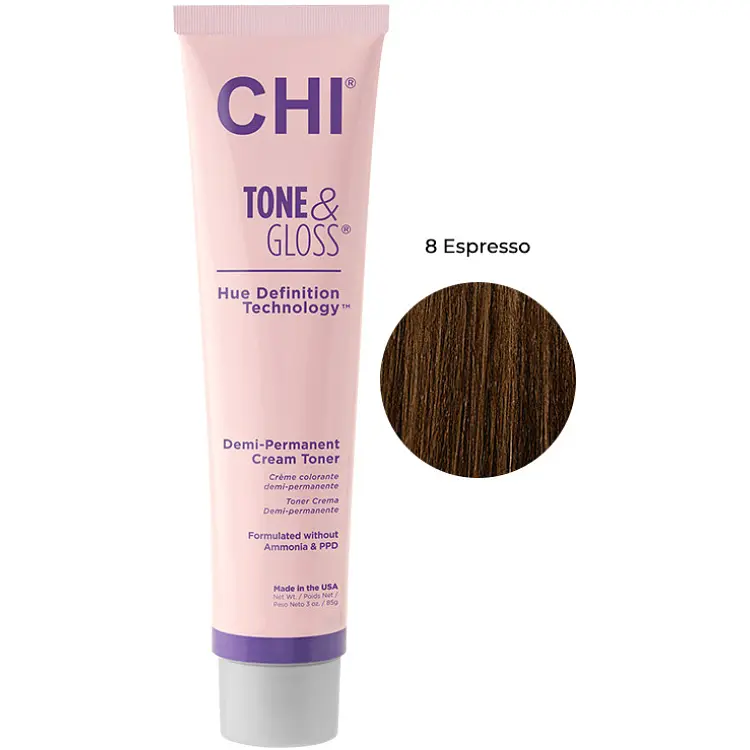 Тонер для волосся CHI Tone&Gloss Espresso кремовий безаміачний 85 г - фото 2