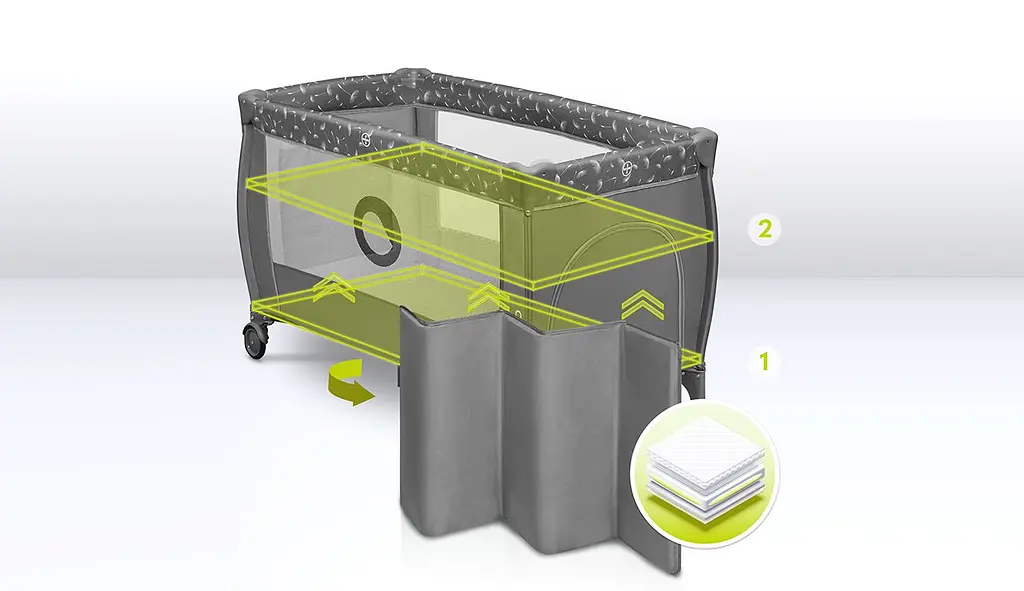 Манеж-кроватка Lionelo Stefi Plus Grey White, серо-белый (LO-STEFI PLUS GREY WHITE) - фото 6
