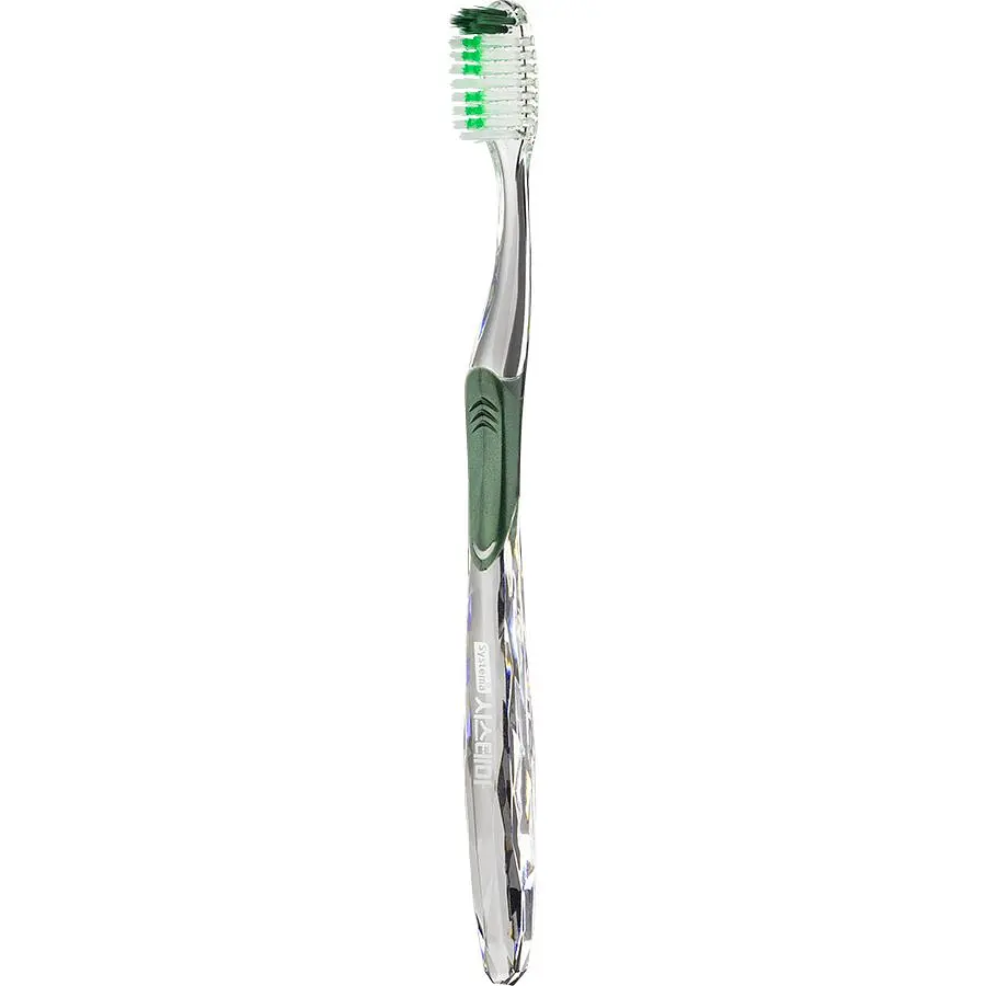 Зубная щетка для глубокой очистки Lion Systema Dual Action средней жесткости темно-зеленая 1 шт. - фото 3