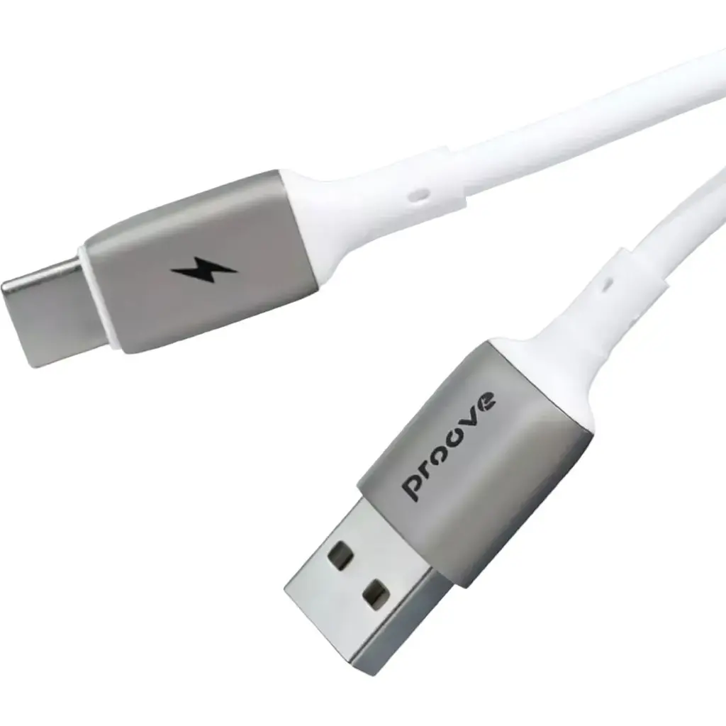 Кабель Proove Flex Metal USB-A to USB-C 2.4A 1m White (CCFM20001202) [130339] - фото 2