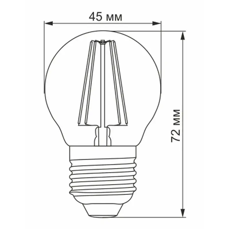 Лампочка TITANUM Filament G45 4W E27 2200K бронза (TLFG4504272A) - фото 3