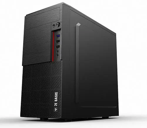 Корпус 2E BASIS Black, без БЖ, Mini Tower, для Micro ATX / Mini ITX, 1хUSB 3.0, 2хUSB 2.0, 188x361x360 мм, 2.31 кг (2E-RD860-3U) - фото 2