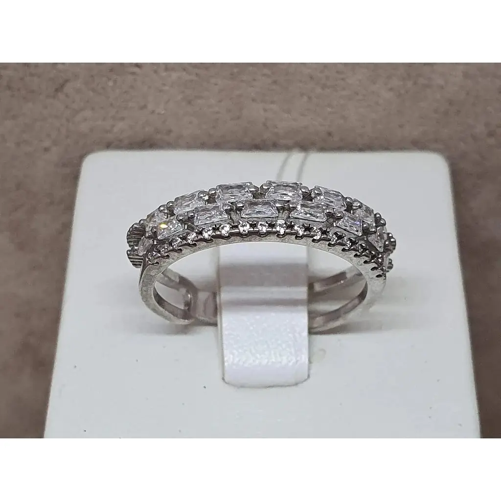 Срібне кільце Імперія золота з фіанітами. КВ1349С 18 - фото 4