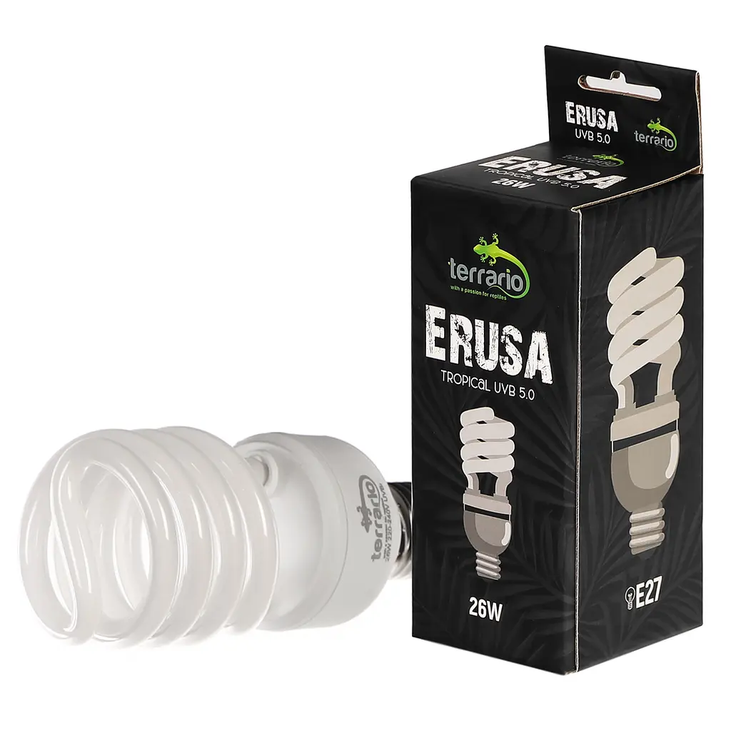 Люмінесцентна лампа Terrario Erusa Tropical UVB 5.0 26W для тропічних рептилій та амфібій - фото 4