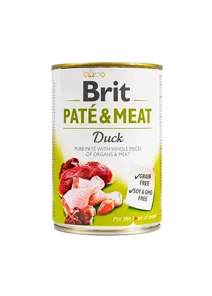 Вологий корм з качкою Brit Pate & Meat Duck консерва для собак 400 г