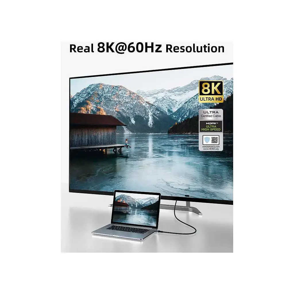Кабель мультимедійний HDMI M to HDMI M 1.0m V2.1 8K60Hz Cabletime (CA915835) - фото 3