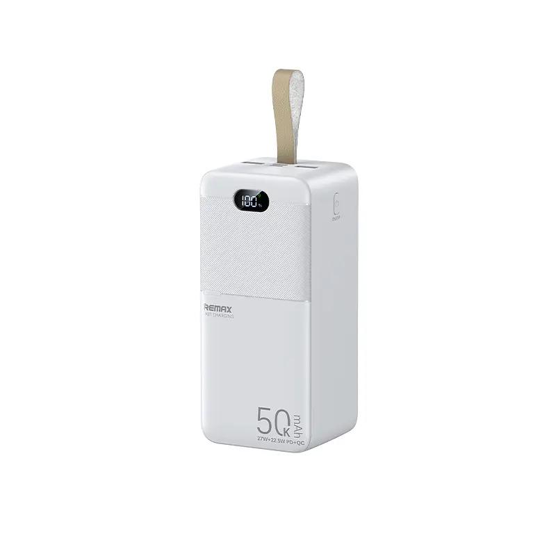 Павербанк Remax RPP-117 / 50000 мАг / до 27Вт / USB-C + USB-A + Micro-USB / PD+QC / Білий - фото 7