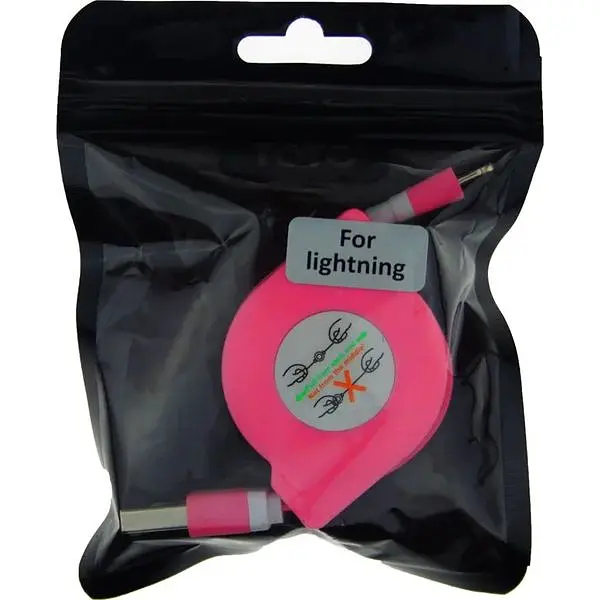 Кабель Toto TKX-67 Flat USB cable Lightning 1m Pink - фото 2